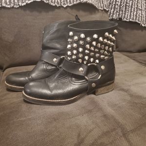 TBA Chains Spiked stud punk western  leather booties free people inspired